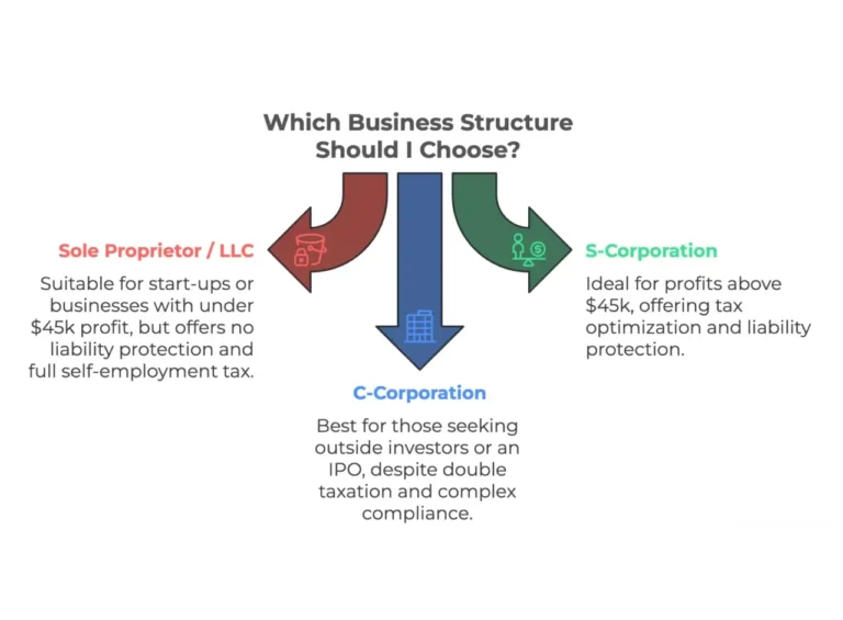 graphic showing business structure to choose
